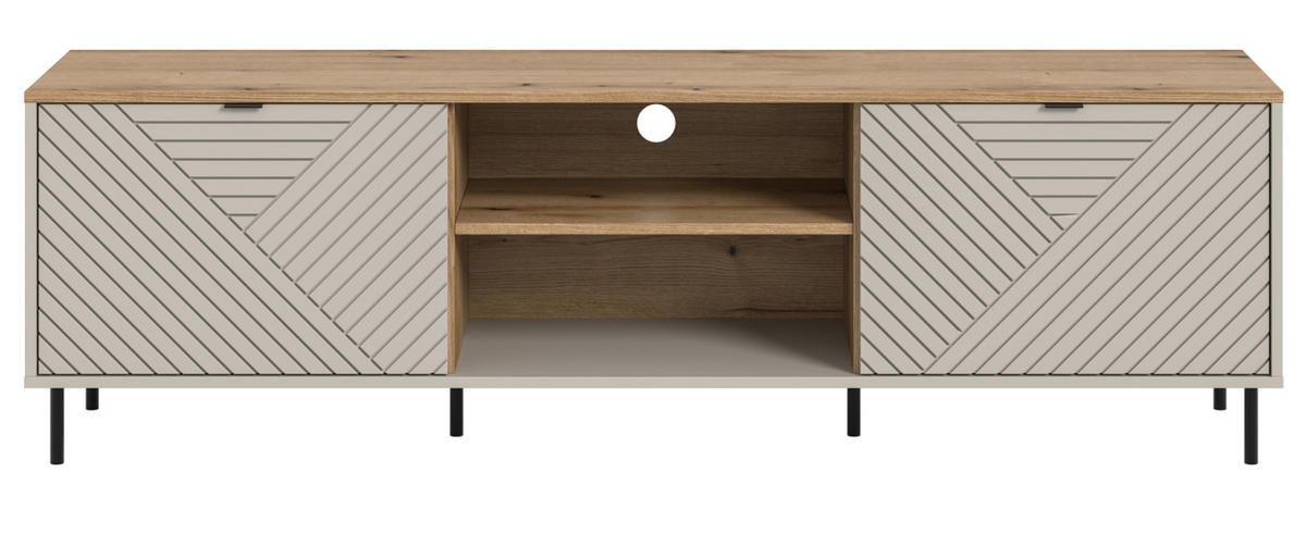 TV-LOWBOARD Kaschmir, Evoke Eiche 184 x 55 cm, TV Unterteil in modernem Design - Kaschmir/Eichefarben, Holzwerkstoff/Metall (184/55/40cm) - Inn.Furn