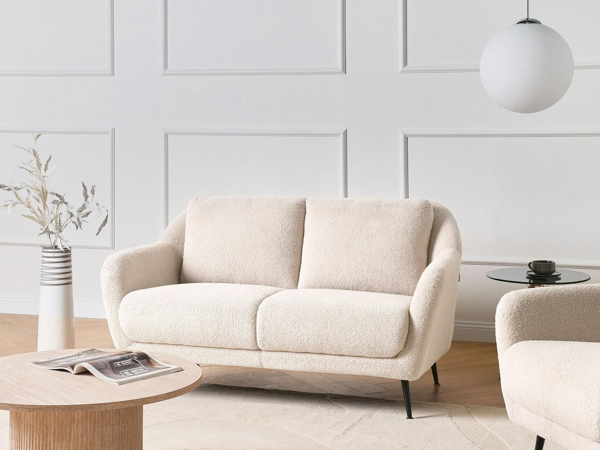 POHOVKA 2-místná Bouclé Béžová Eiby - béžová, textil (130/80/90cm) - Beliani