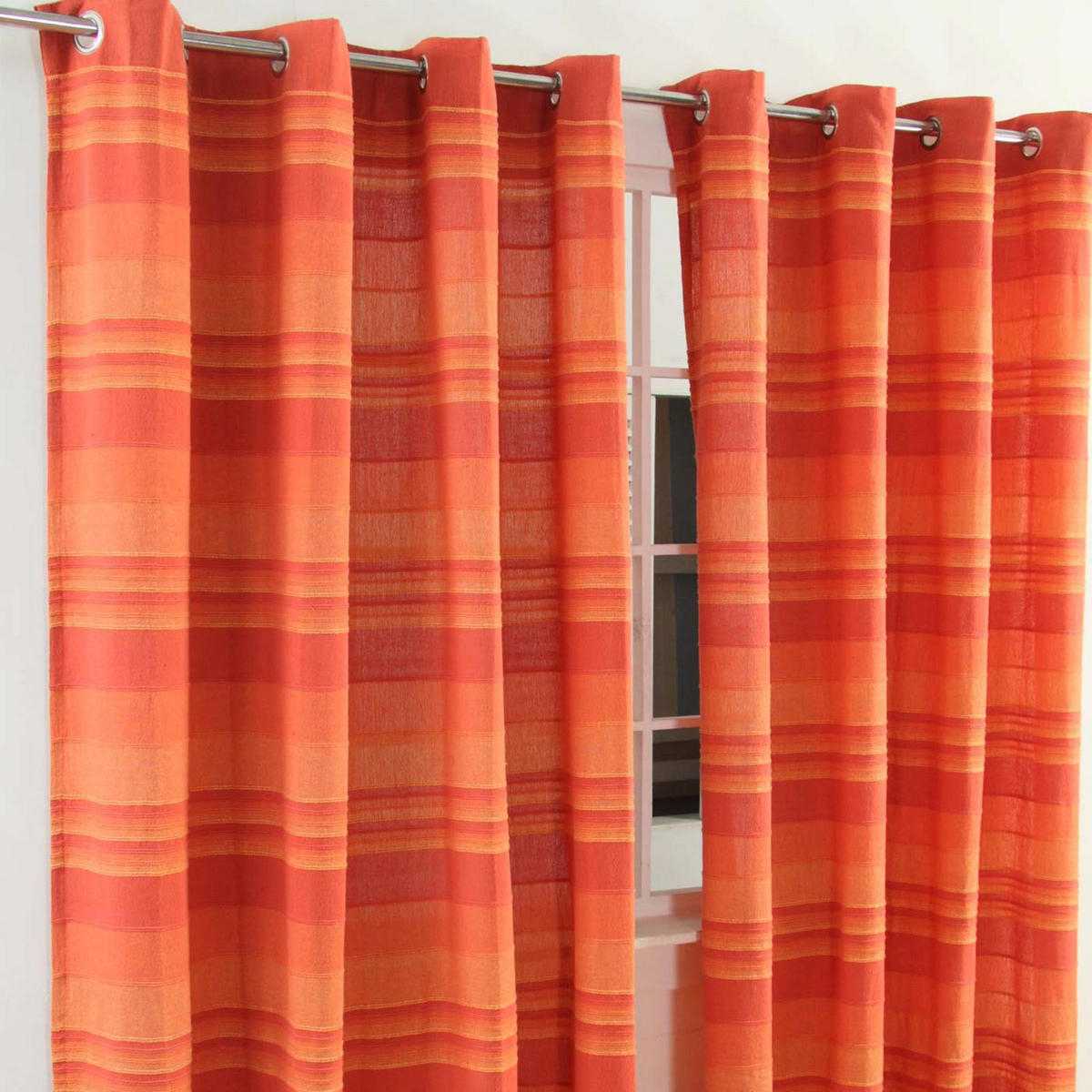 ÖSENVORHANG Morocco blickdicht 2er-Set, 167/228 cm - Terracotta, Textil (167/228cm) - Homescapes