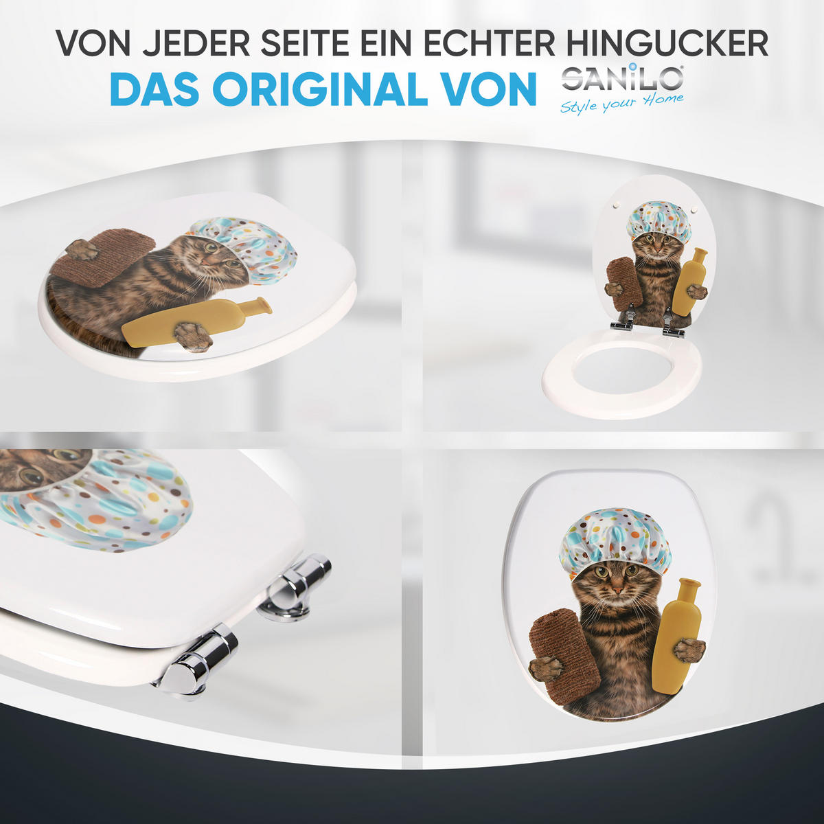 WC-SITZ mit Absenkautomatik Shower Cat - Braun, Holzwerkstoff (38/6/47cm) - Sanilo