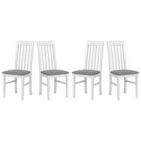 ESSZIMMERSTUHL 4x "NILO 1", weiss, aragon 93, - Beige/Buchefarben, Holz (43/95/40cm) - Leaf Design