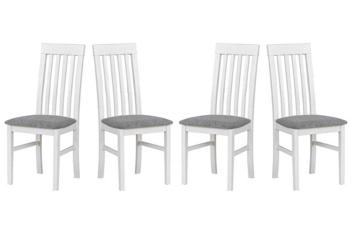 ESSZIMMERSTUHL 4x "NILO 1", weiss, aragon 93, - Beige/Buchefarben, Holz (43/95/40cm) - Leaf Design