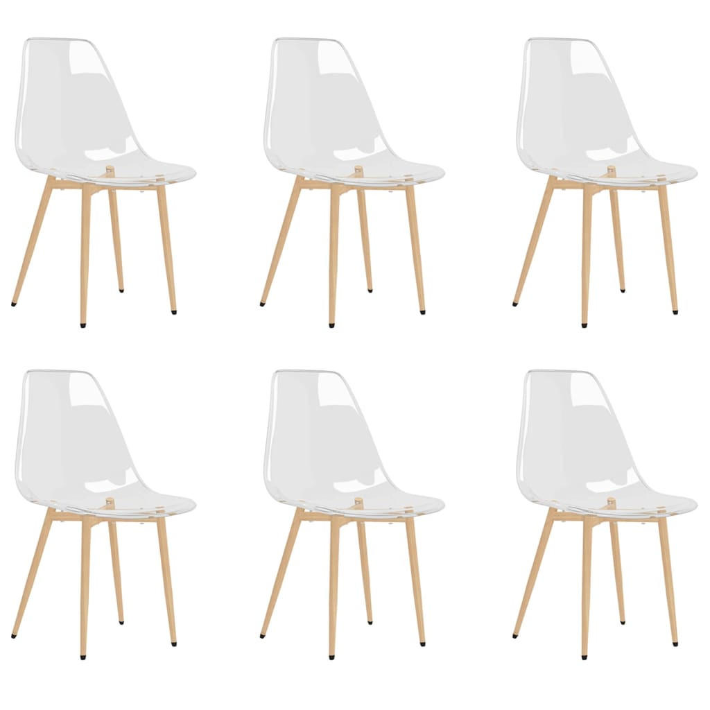 ESSZIMMERSTÜHLE 6 Stk. Transparent PET 46*52*84cm - Transparent, Metall (46/84/52cm) - ZMH