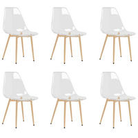 ESSZIMMERSTÜHLE 6 Stk. Transparent PET 46*52*84cm - Transparent, Metall (46/84/52cm) - ZMH