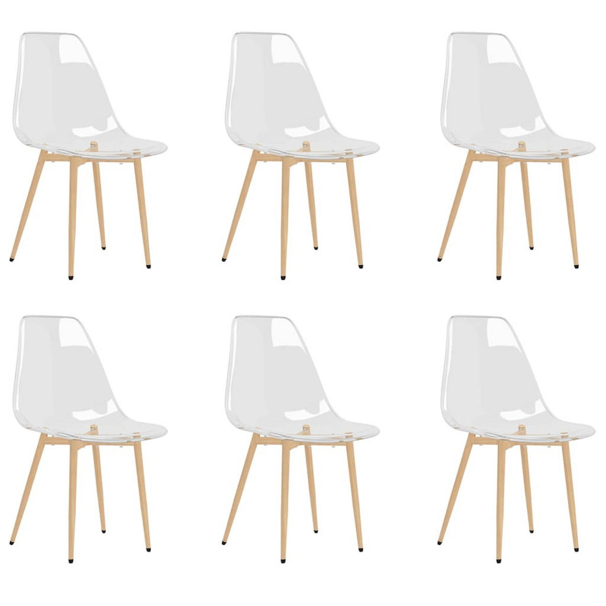 ESSZIMMERSTÜHLE 6 Stk. Transparent PET 46*52*84cm - Transparent, Metall (46/84/52cm) - ZMH