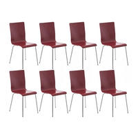 BESUCHERSTUHL 8er Set Holz rot - Rot, Holz/Metall (43/87/47cm) - CLP