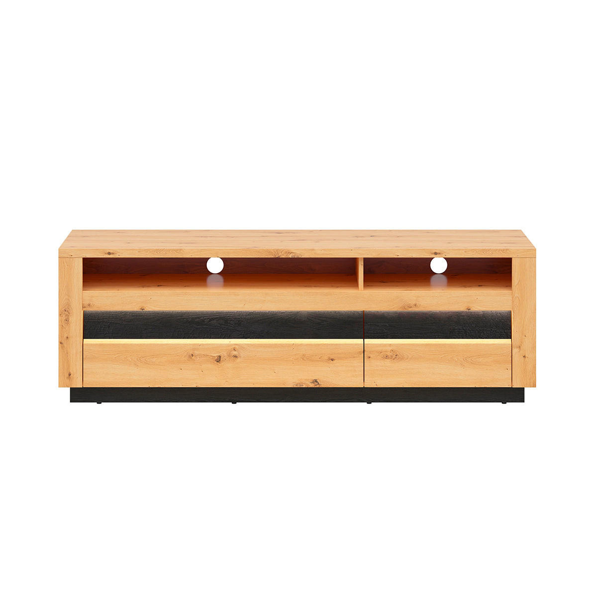 TV-MÖBEL Glenn Holz und Schwarz - Schwarz, Holzwerkstoff (161/53/48cm) - Petits-meubles