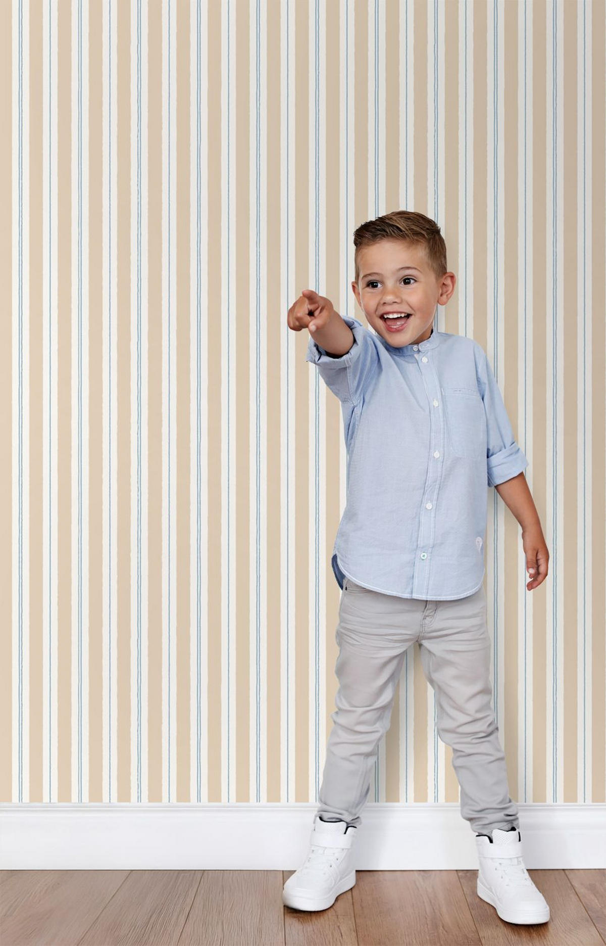 TAPETE Streifen 50 x 900 cm - Beige, Papier (50/0.1cm) - ESTAhome