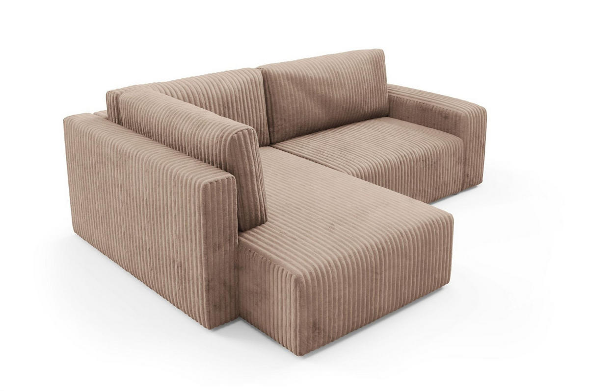 ECKSOFA Natalia Xl - Beige, Holzwerkstoff/Textil (182/245cm) - Fun Möbel