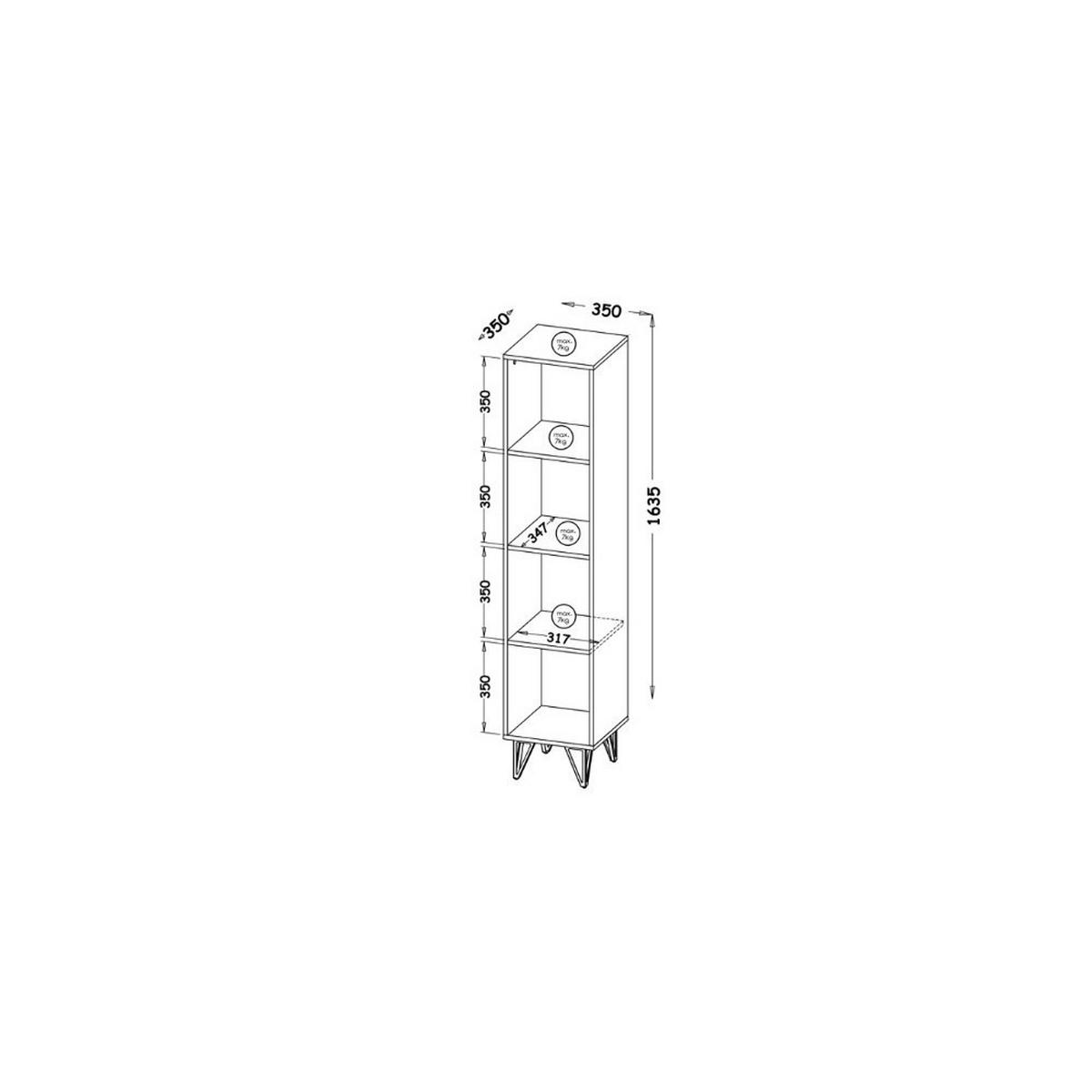 BÜCHERREGAL BRANDO 35/163,5/35 cm Wohnzimmerregal Hochschrank Regal Eiche Wotan - Eiche Wotan, Holzwerkstoff (35/163.5/35cm) - MASSENO