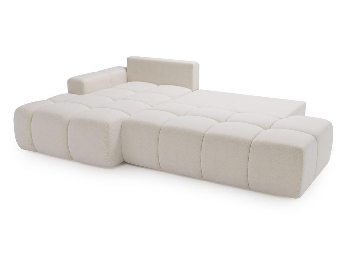 ECKSOFA Montero Bouclé-Stoff Weiß Links - Weiß, Holz/Textil (280/177cm) - Graingold