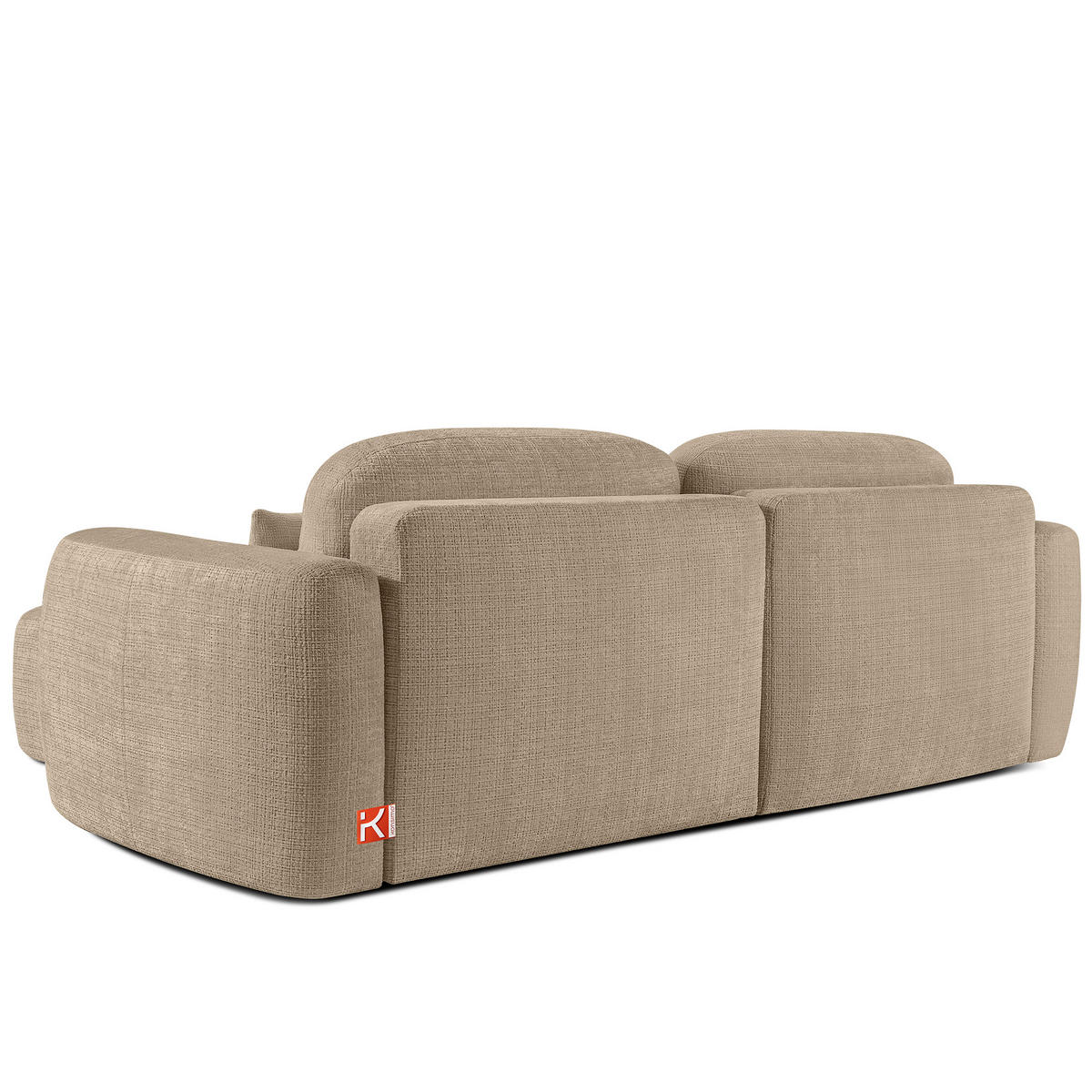 ECKSOFA links ELOSA - Beige, Holz/Textil (245/165cm) - KONSIMO®