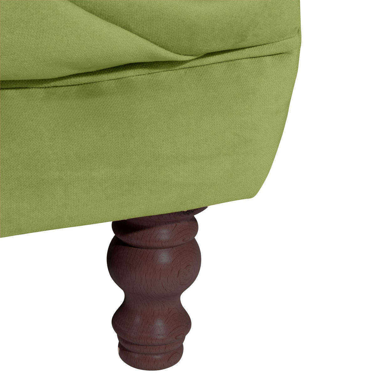 CHESTERFIELD Sofa 3-Sitzer Kaylin Samtvelours oliv - Olivgrün, Kunststoff (253/80/100cm) - 58aufmkessel