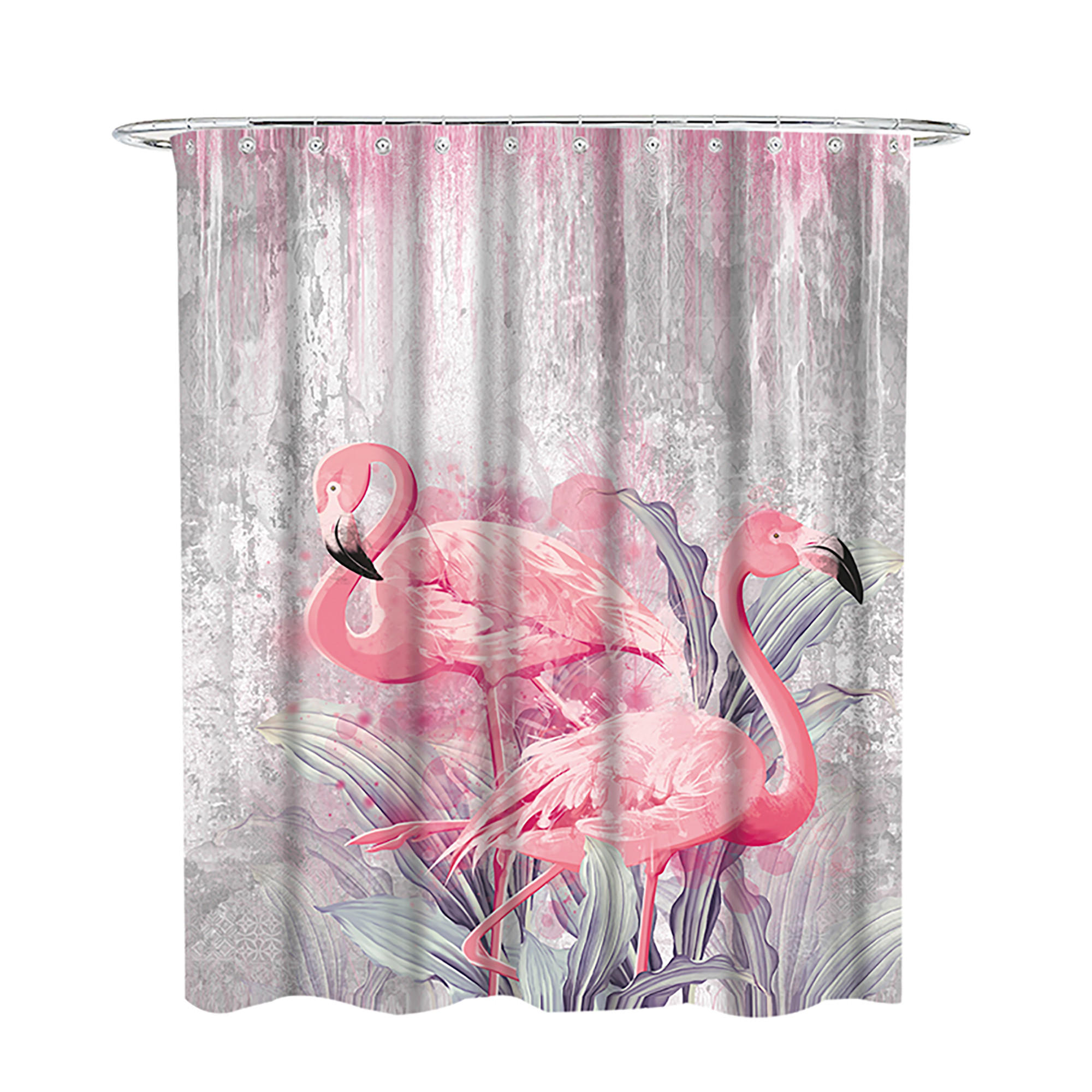 DUSCHVORHANG Flamingo 180 x 200 cm - Pink, Textil (180/200cm) - Sanilo