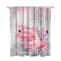 DUSCHVORHANG Flamingo 180 x 200 cm - Pink, Textil (180/200cm) - Sanilo