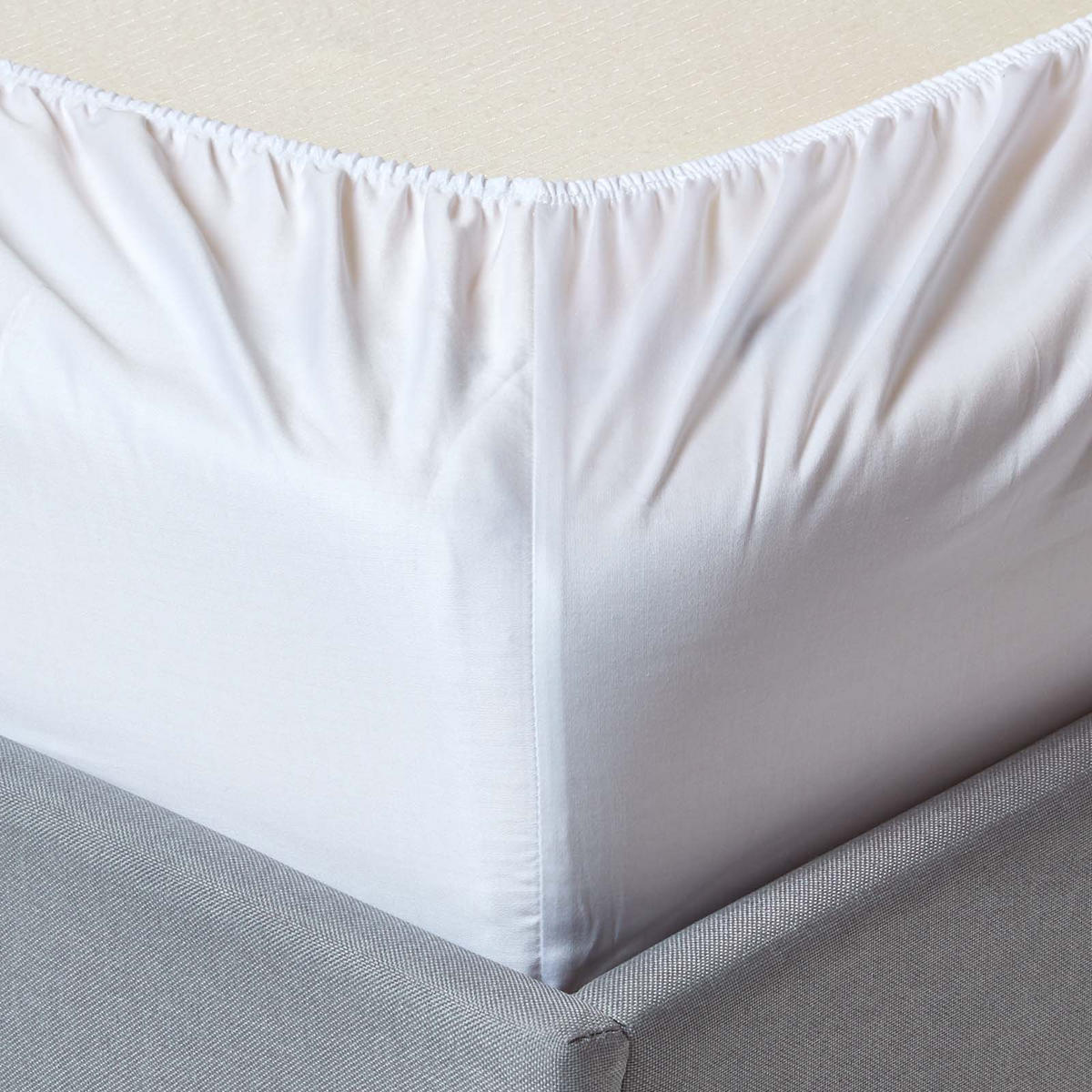 SPANNBETTLAKEN Satin aus 100% Bio-Baumwolle - Weiß, Textil (180/200cm) - Homescapes