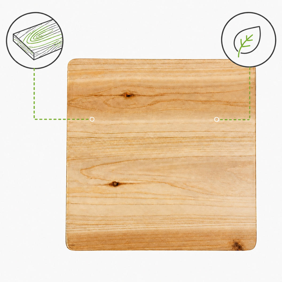 HOLZHOCKER Kiefer Natur 2-er Set 30 x 30 x 46 cm quadratische Sitzfläche - Naturfarben, Holz (30/46/30cm) - Begryf