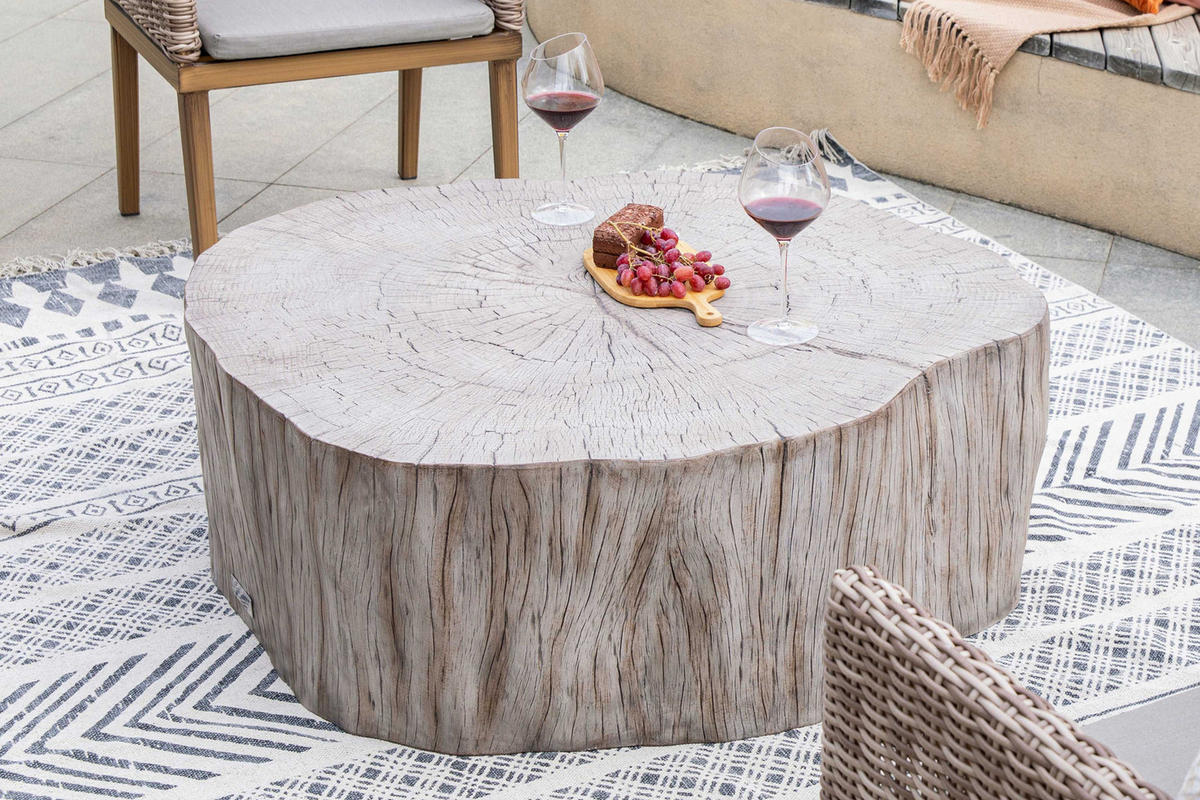 COUCHTISCH DAINTREE aus GF-Beton, Wetterbeständig, 106x100x36 cm - Grau, Naturmaterialien (106/100/36cm) - Elementi