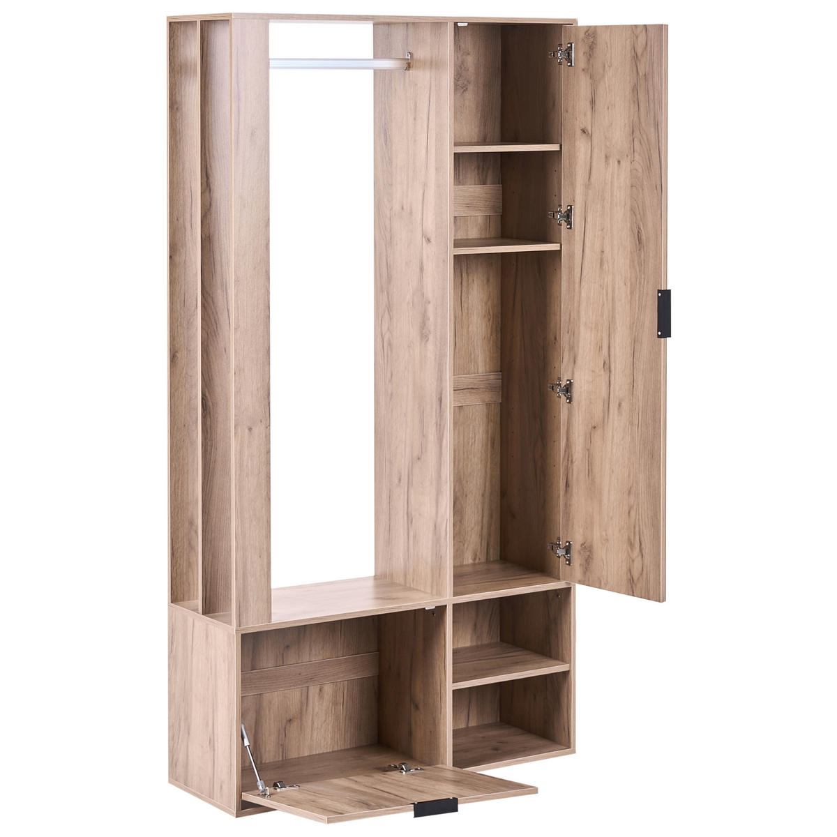 ŠATNÍ SKŘÍŇ Světle hnědá Quesnel - hnědá/světle hnědá, kompozitní dřevo (100/190/35cm) - Beliani