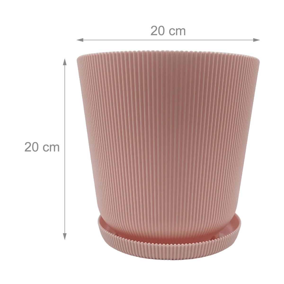 2XBLUMENTOPF - Rosa, Kunststoff (20cm) - Relaxdays