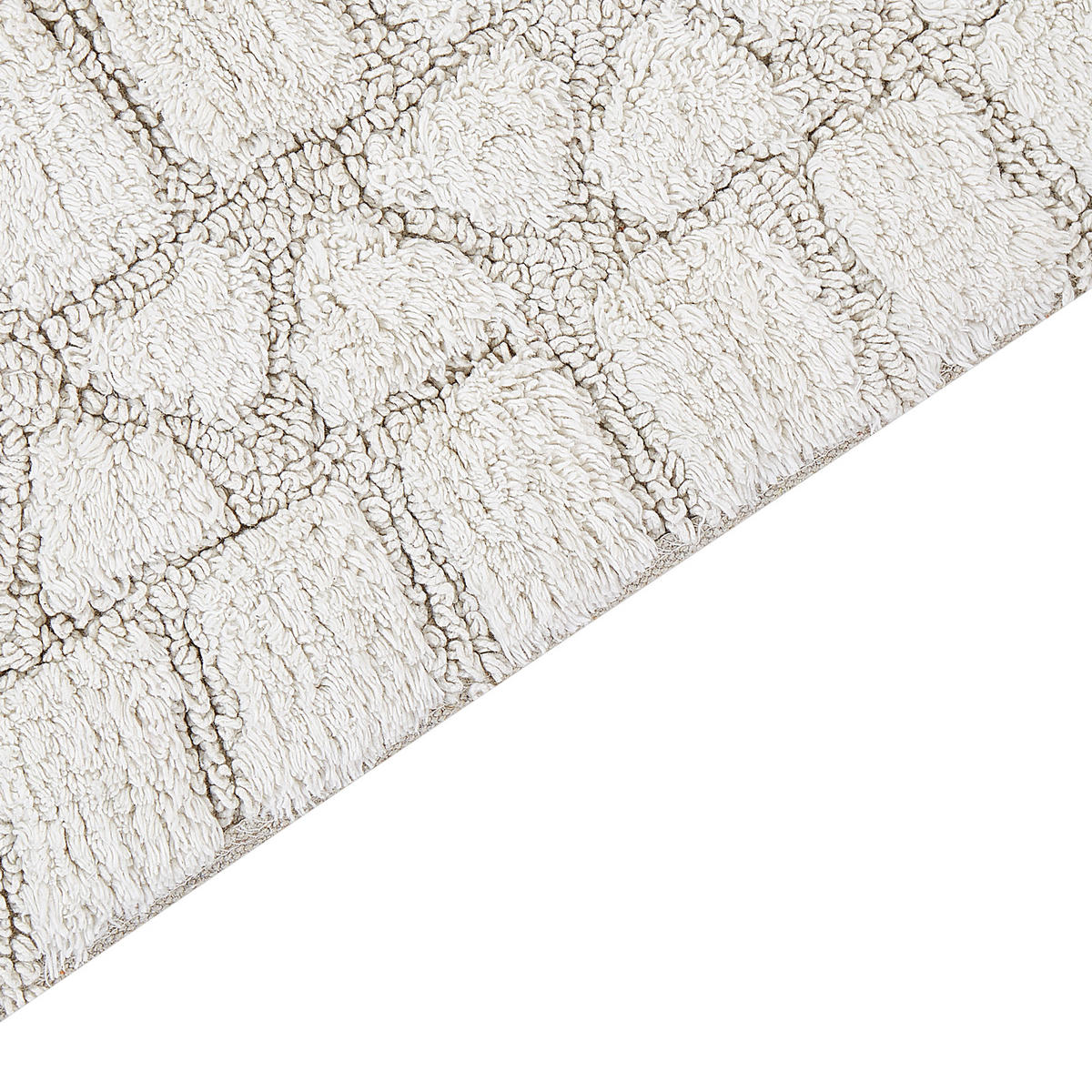 KOUPELNOVÁ PŘEDLOŽKA Světle béžová 60/90 cm Bavlna Tekke - béžová, textil (60/90cm) - Beliani