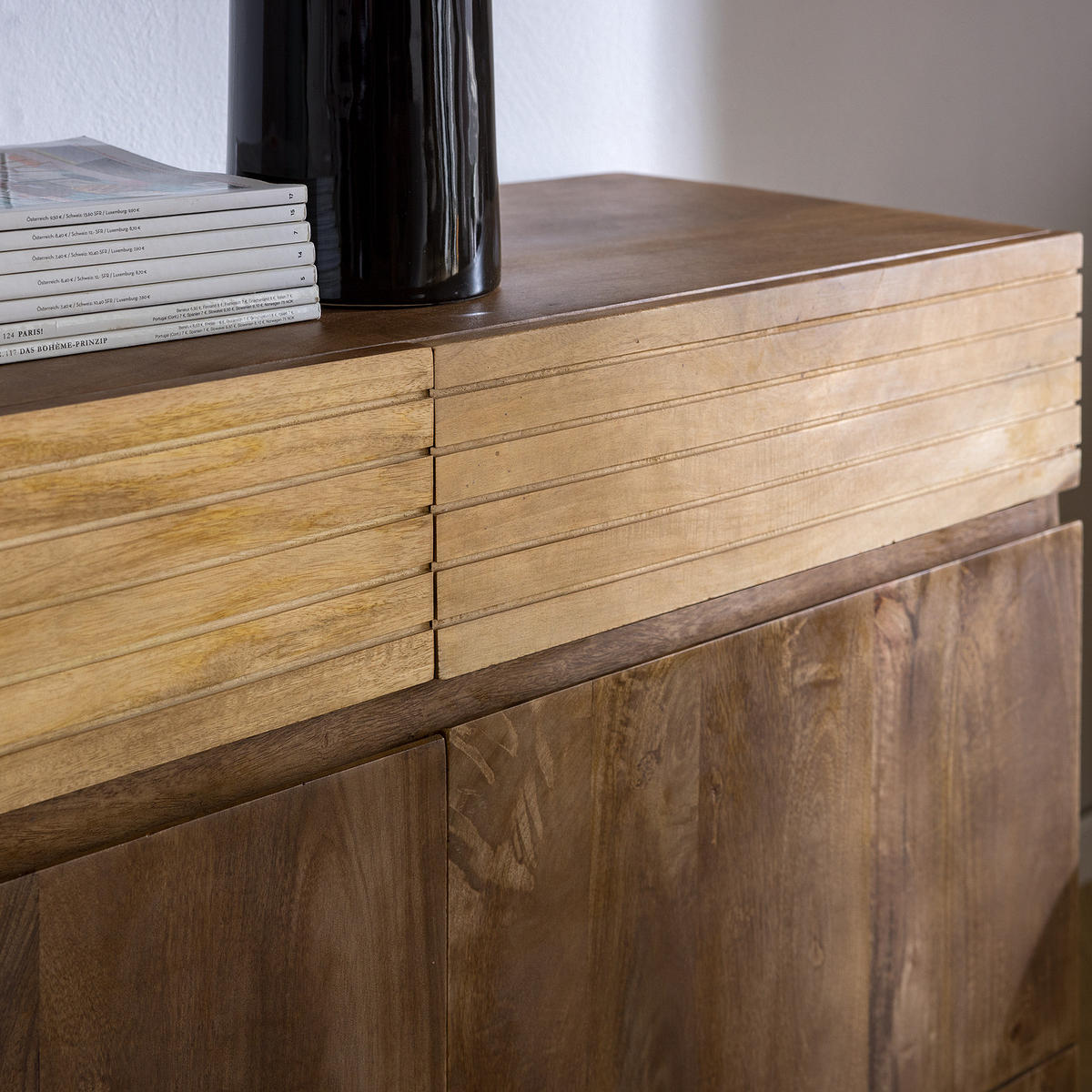 MASSIVES SIDEBOARD mit 3 Türen - Mango - Naturfarben, Holz (170/77/40cm) - home24