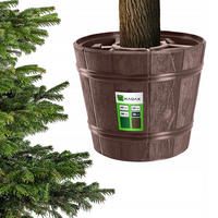 KADAX Großer Weihnachtsbaumständer für einen echten Weihnachtsbaum, Blumentopfbaum, 2,8 m - Braun, Kunststoff (29.5cm) - KADAX
