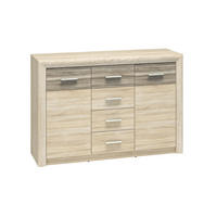 KOMMODE Castel Sonoma Eiche hell / Sonoma hell Trüffel 138 / 43 / 94cm - Multicolor/Braun, Holz/Holzwerkstoff (138/94/43cm) - Feldmann-Wohnen