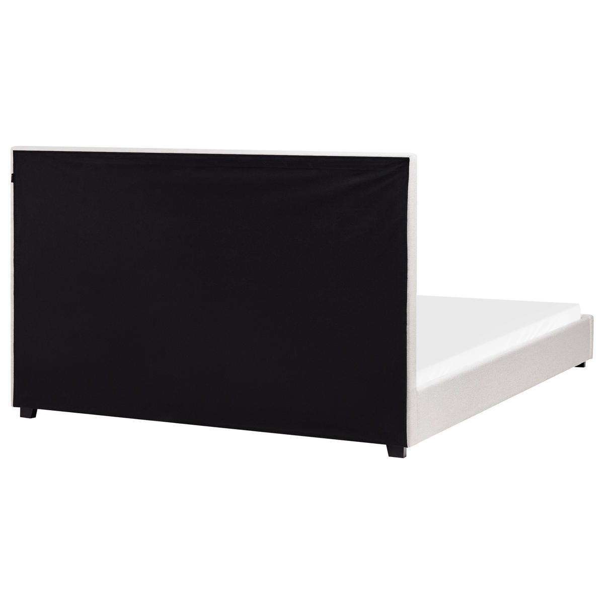 BETT mit Lattenrost 180/200 cm Hellbeige Rouen - Beige/Schwarz, Textil (180/200cm) - Beliani