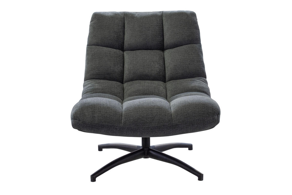 DREHSESSEL Neapel, Webstoff, Dunkelgrau - Dunkelgrau, Textil (93/87/75cm) - dasmöbelwerk