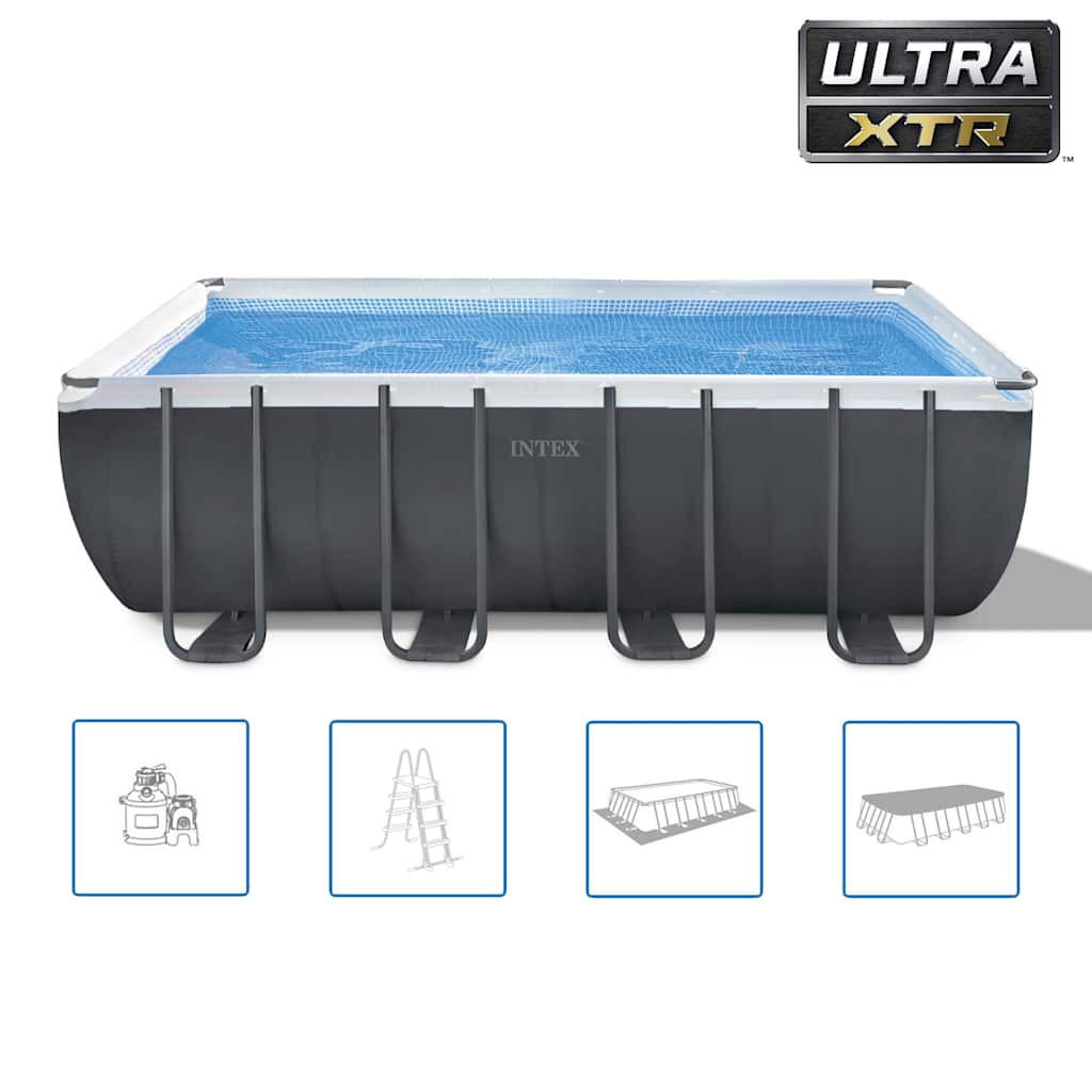 POOL-SET Intex Ultra Xtr Frame Rechteckig 549/274/132 Cm 26356Gn - Silberfarben, Metall (549/132/274cm) - INTEX