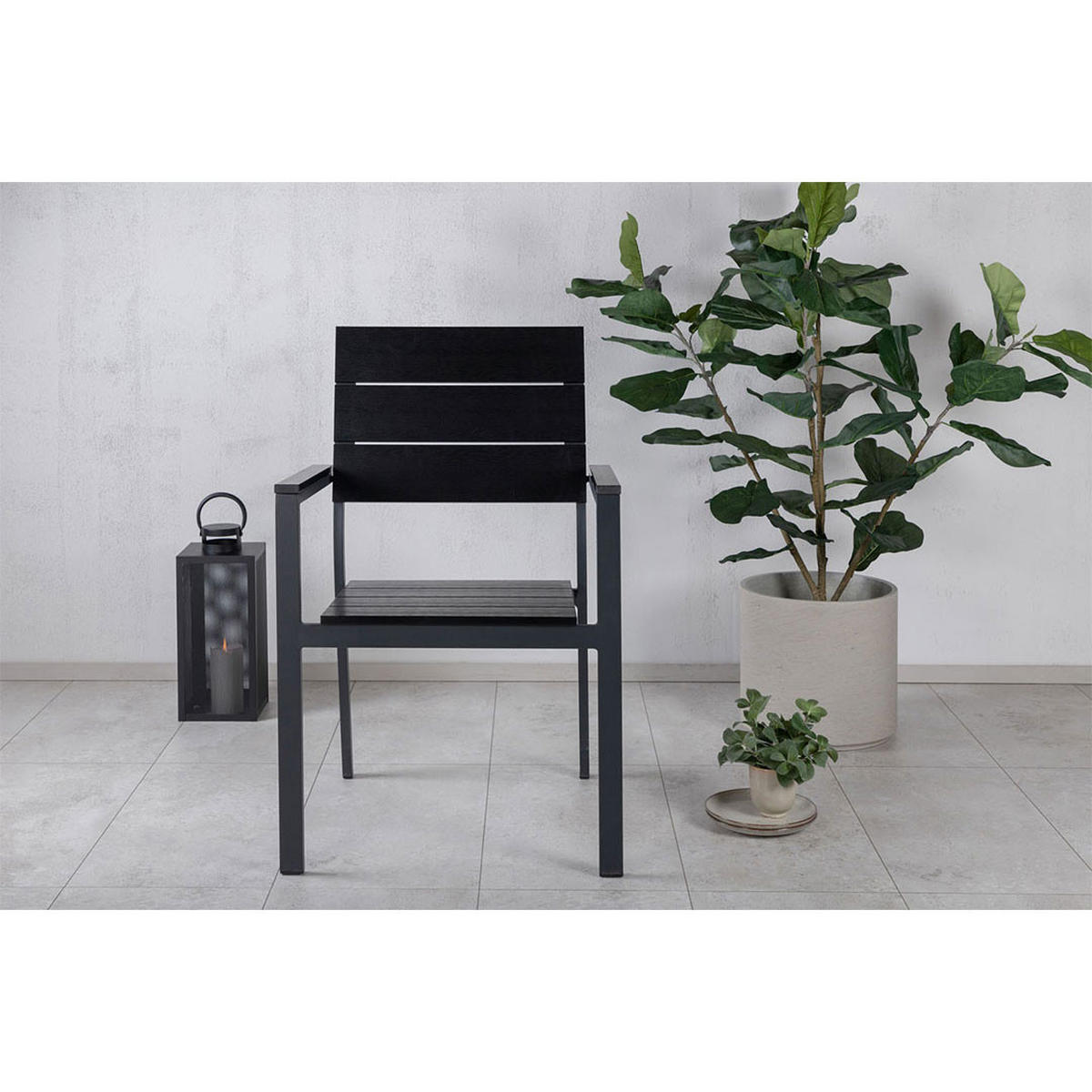 GARTENSTUHL 2ER-SET Levels Schwarz - Schwarz, Metall (57/89/59cm) - ebuy24