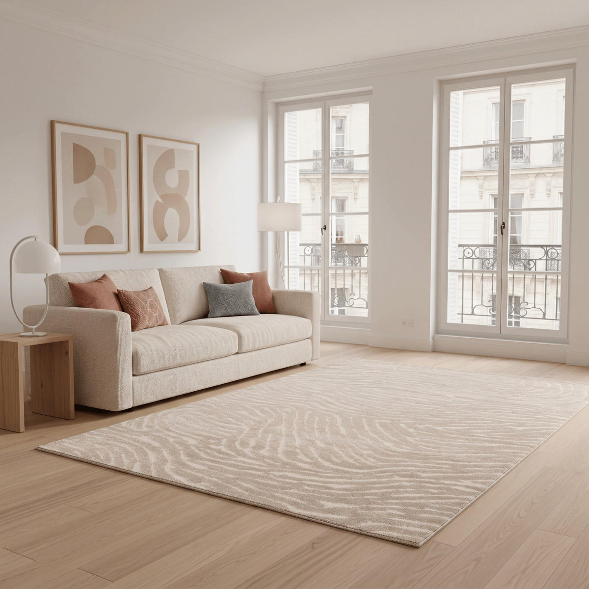 TEPPICH ultrafein mit Skulptureffekt beige - Beige, Textil (120/170cm) - AFK Living