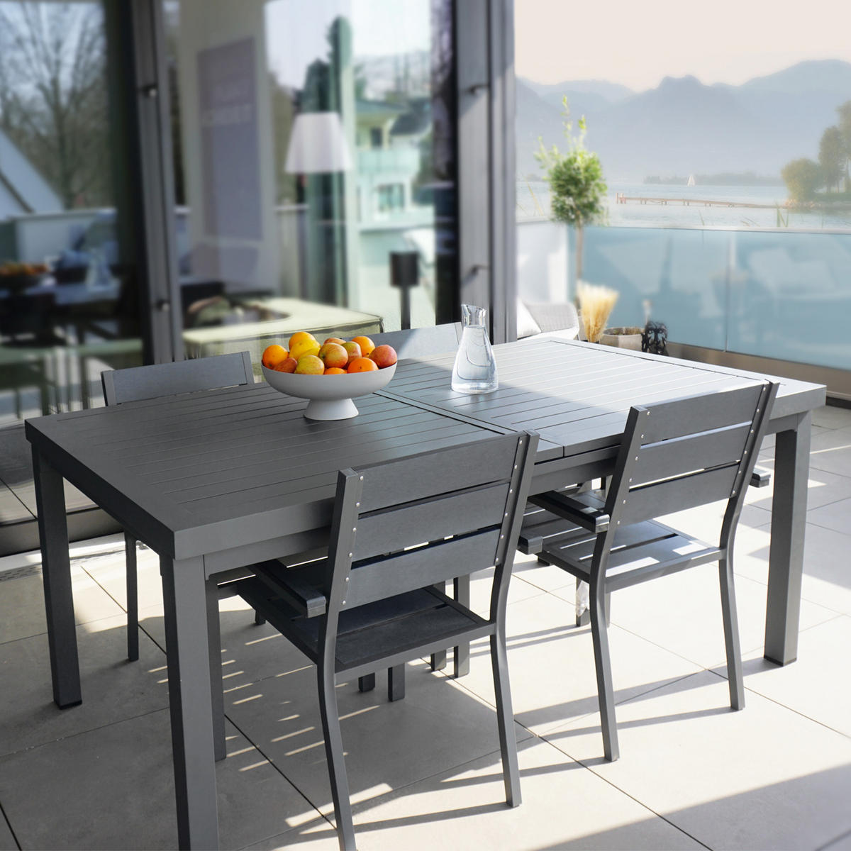 GARTENTISCH CALIDO - Anthrazit, Metall (97.5/180/76.5cm) - Home Deluxe