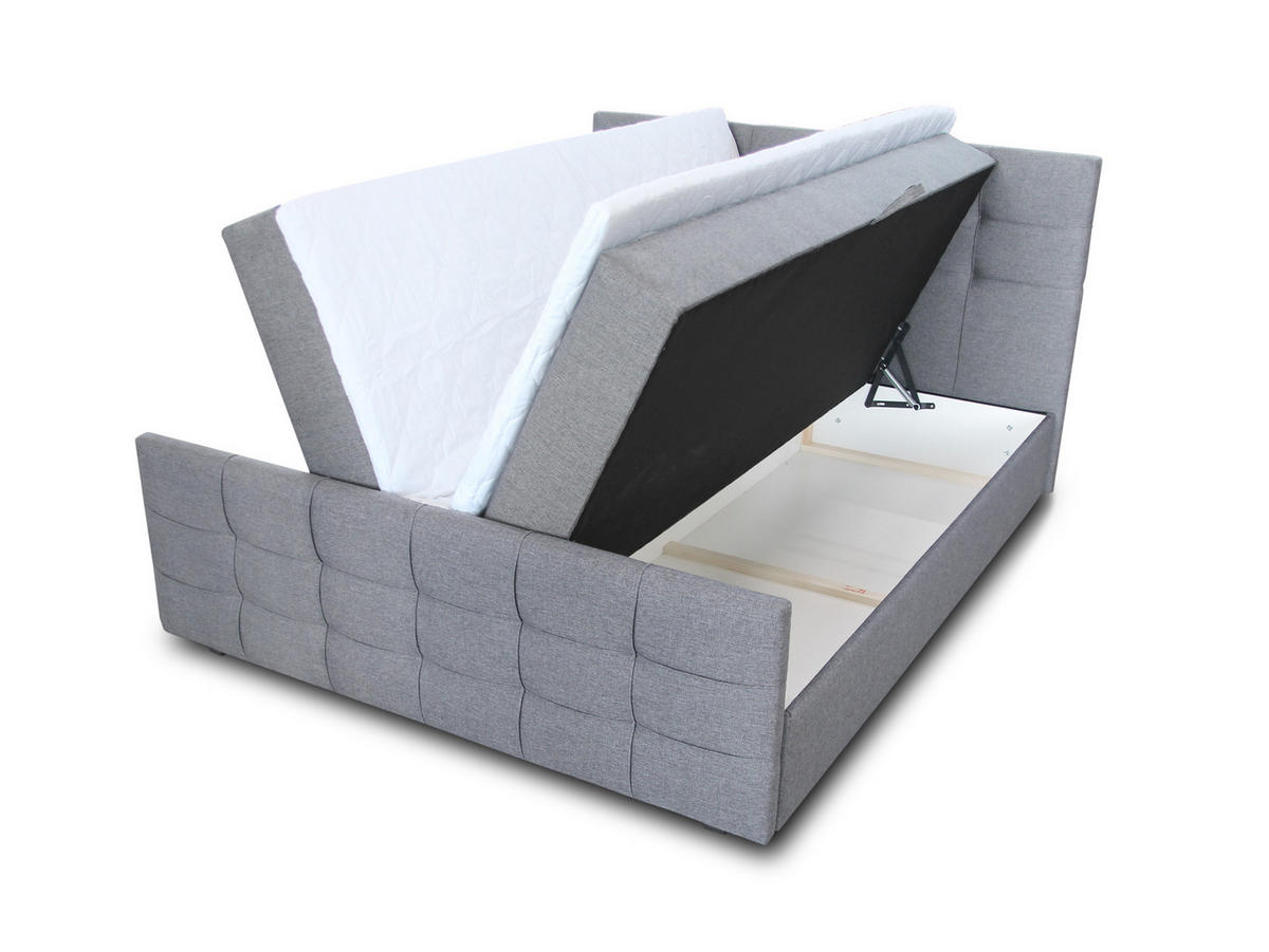 BOXBETT Best Lux - 160x200 - pink (Inari 52, Webstoff) - Pink/Schwarz, Holz/Holzwerkstoff (160/200cm) - Sofnet