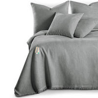 TAGESDECKE TALO mit Fransen Anthrazit 170x210 - Anthrazit, Textil (170/210cm)