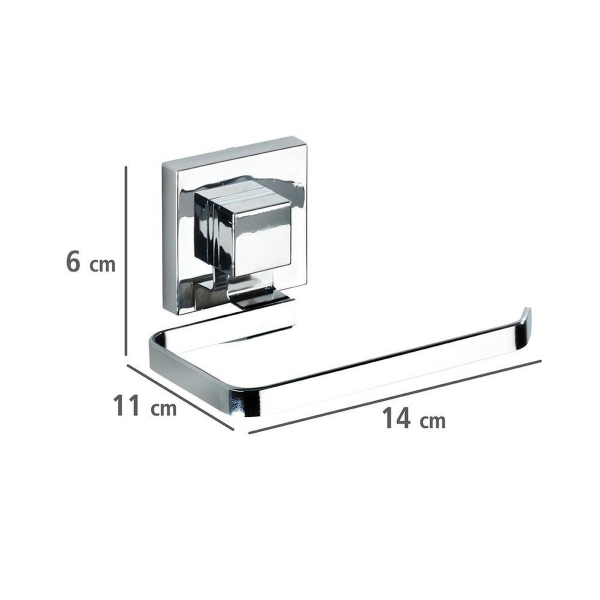 TOILETTENPAPIERHALTER Befestigen ohne bohren 11/14/6 cm - Silberfarben, Metall (14/6/11cm) - Wenko