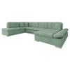 ECKSOFA Bergen, Seite: Rechts - Jadegrün/Silberfarben, Holz/Textil (345/76/205cm) - MIRJAN24
