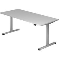 SCHREIBTISCH elektrisch Bluetooth & App XDLB 80/180/74 cm in Grau - Grau, Holzwerkstoff (80/180/74cm) - bümö