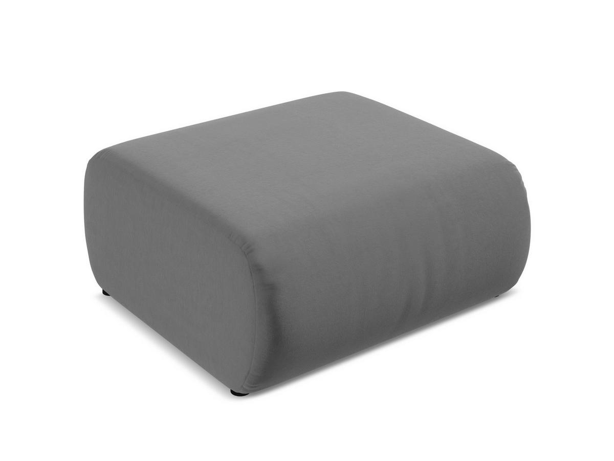 POUF Samt Stoff Grau - Schwarz/Grau, Kunststoff/Textil (94/40/89cm) - Makamii