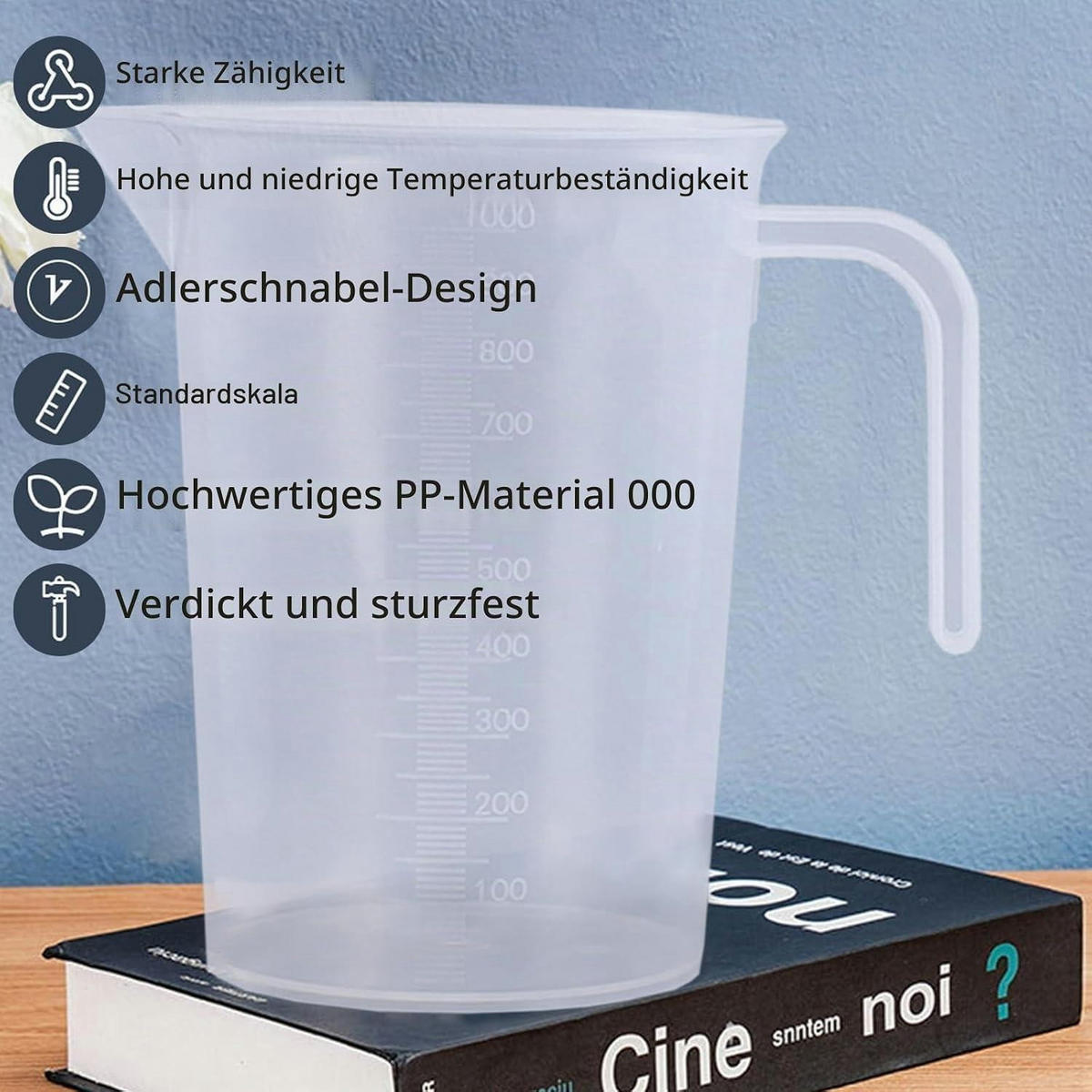 MESSBECHER 2-teiliges Set 1000 ml transparent - Transparent, Kunststoff (1L)