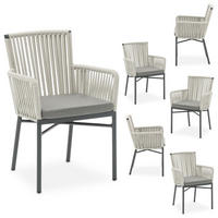 GARTENSTUHL AFUERA 6ER-SET - Grau, Textil/Metall (56/85/59cm) - IDIMEX
