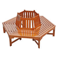 BAUMBANK Nadia 6eckig Eukalyptus Braun 78x155x155cm - Braun, Holz (155/78/155cm) - DELUKE