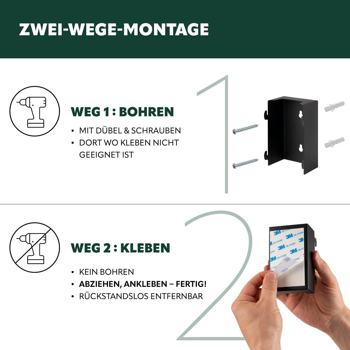 WAND-KOSMETIKEIMER 3 L, rund, schwarz - Schwarz, Metall (17/25/23cm) - bremermann