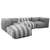 GARTENSOFA mit 4 Sitzplätzen, Grau - Grau, Textil - Oviala