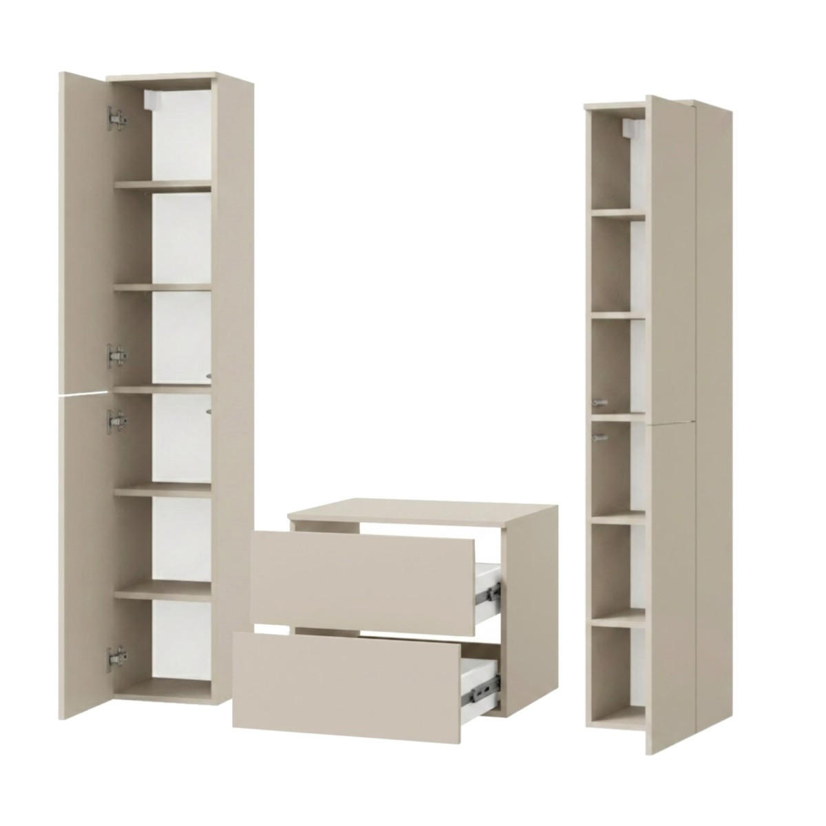 BADMÖBEL-SET Color Kaschmir 3-Teilig (2S 60 + 2D 160 X2) - Kaschmir, Holzwerkstoff (140/160/45cm) - mzm24