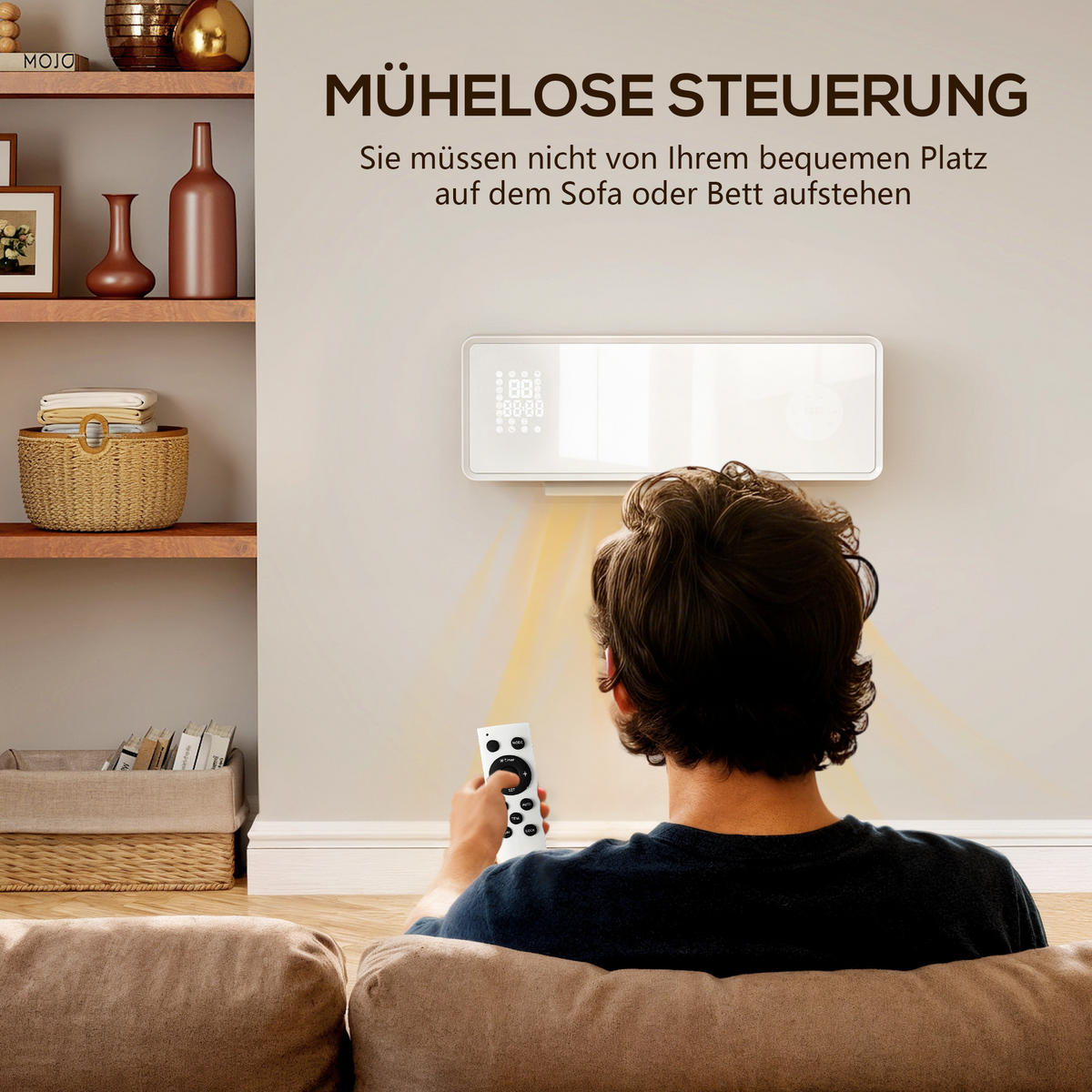 WANDHEIZGERÄT ABS PA Weiß - Weiß, Kunststoff (18.7/12.3/54cm) - HOMCOM
