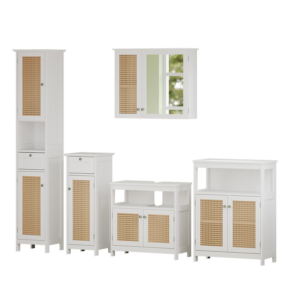 BADMÖBEL-SET Rosario Weiß 5 Teile, mit Hochschrank - Weiß, Holzwerkstoff (60/60/30cm) - Vicco