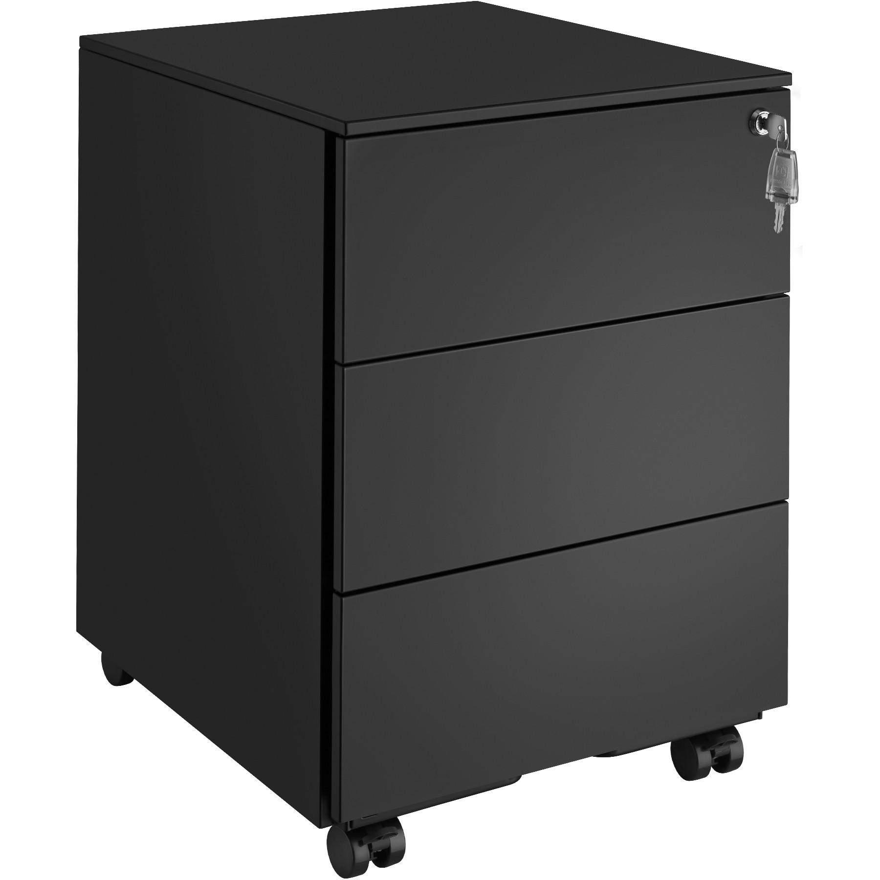 AKTENROLLSCHRANK Magna,39 x 45 x 55 cm,schwarz - Schwarz, Textil (39/55/45cm) - tectake