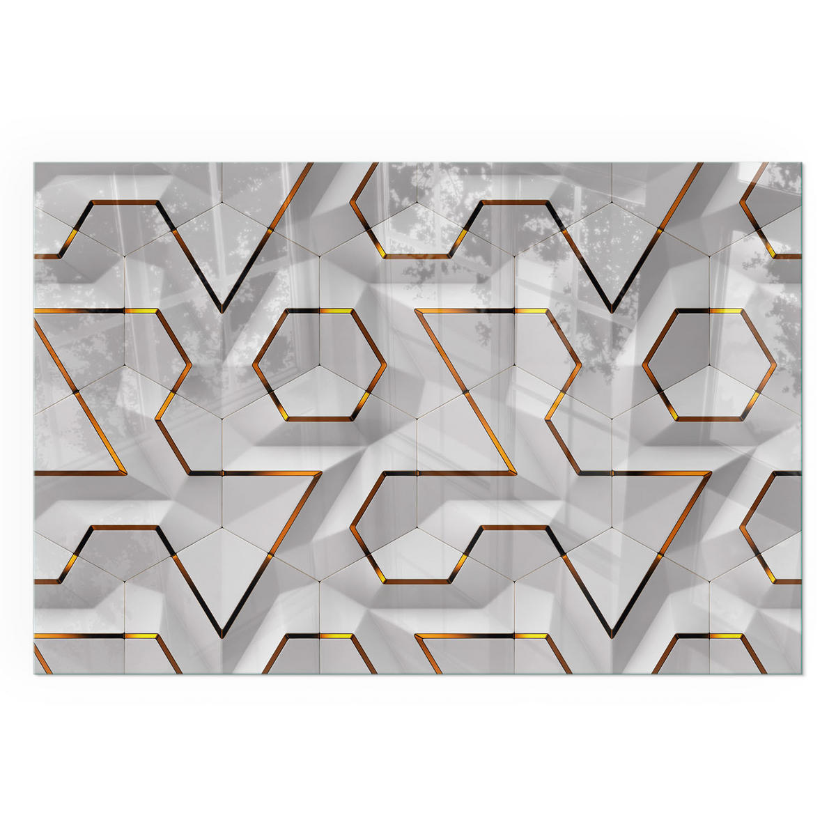 GLASPLATTE für Kamin 60x40 cm - Weiß, Glas (60/40/0.4cm) - TULUP